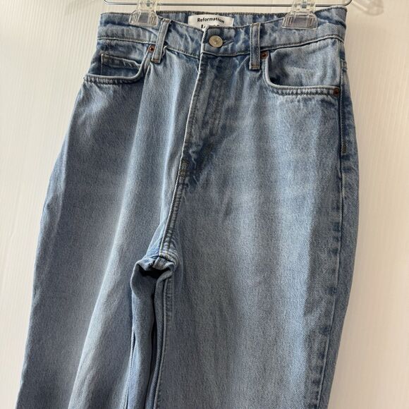Reformation Delena High Rise Relaxed Jeans 24 Blue Denim Organic Cotton READ - Picture 16 of 16
